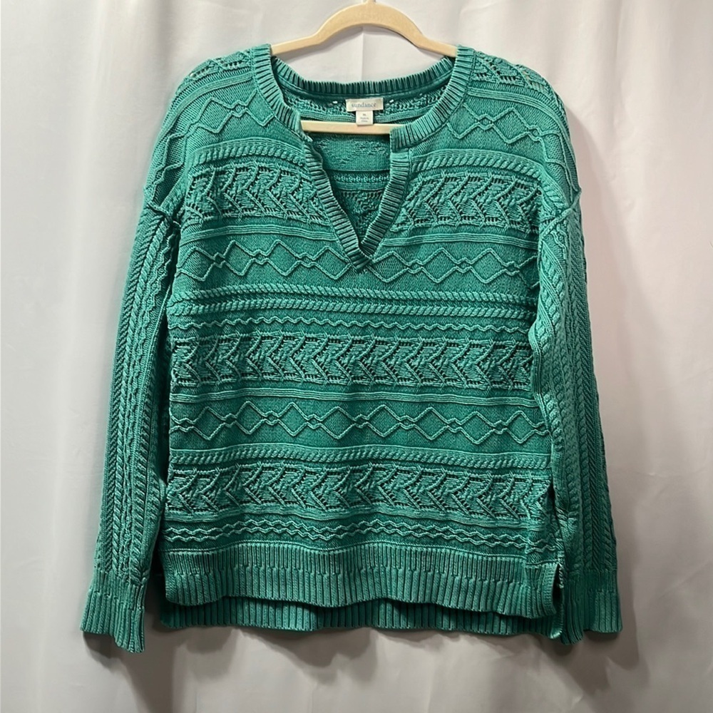 Sundance Teal V-Neck Sweater for Women